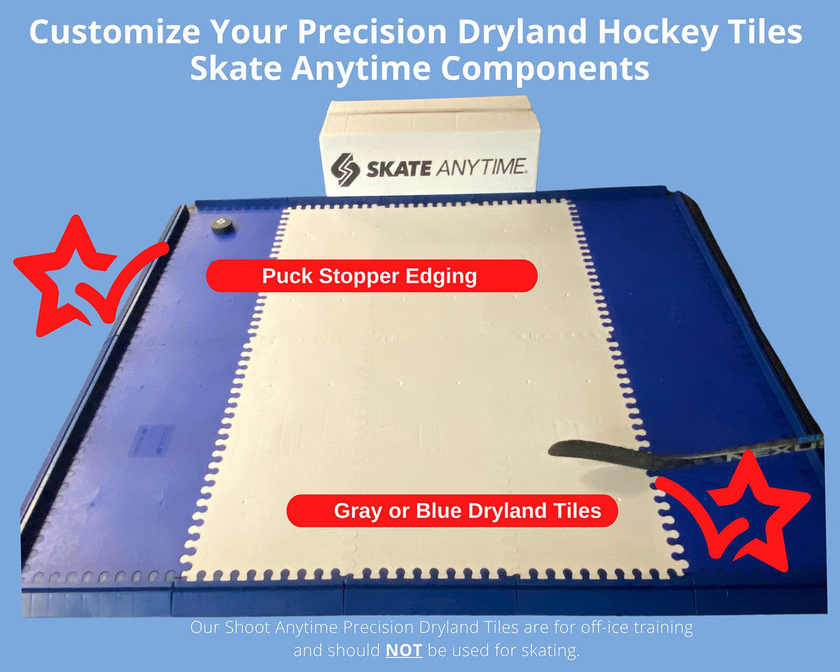 Skate Anytime Precision Dryland Hockey Tiles â Expandable Off-Ice Hockey Training Zones for Stickhandling, Passing & Shooting