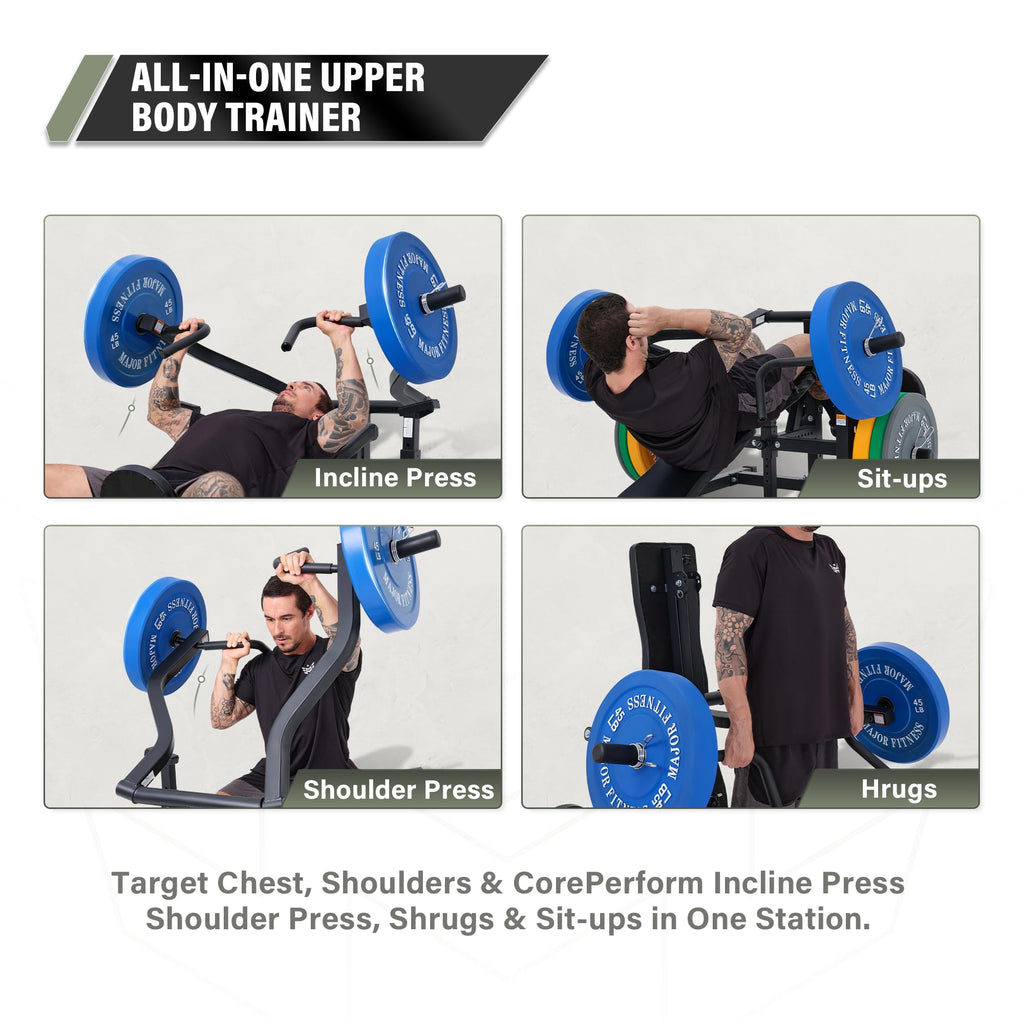 Major Fitness Drone P1 Bench Press Rack with Independent Arms â Adjustable Flat & Incline Bench Press for Chest & AB Workouts â Perfect Home Gym Equipment