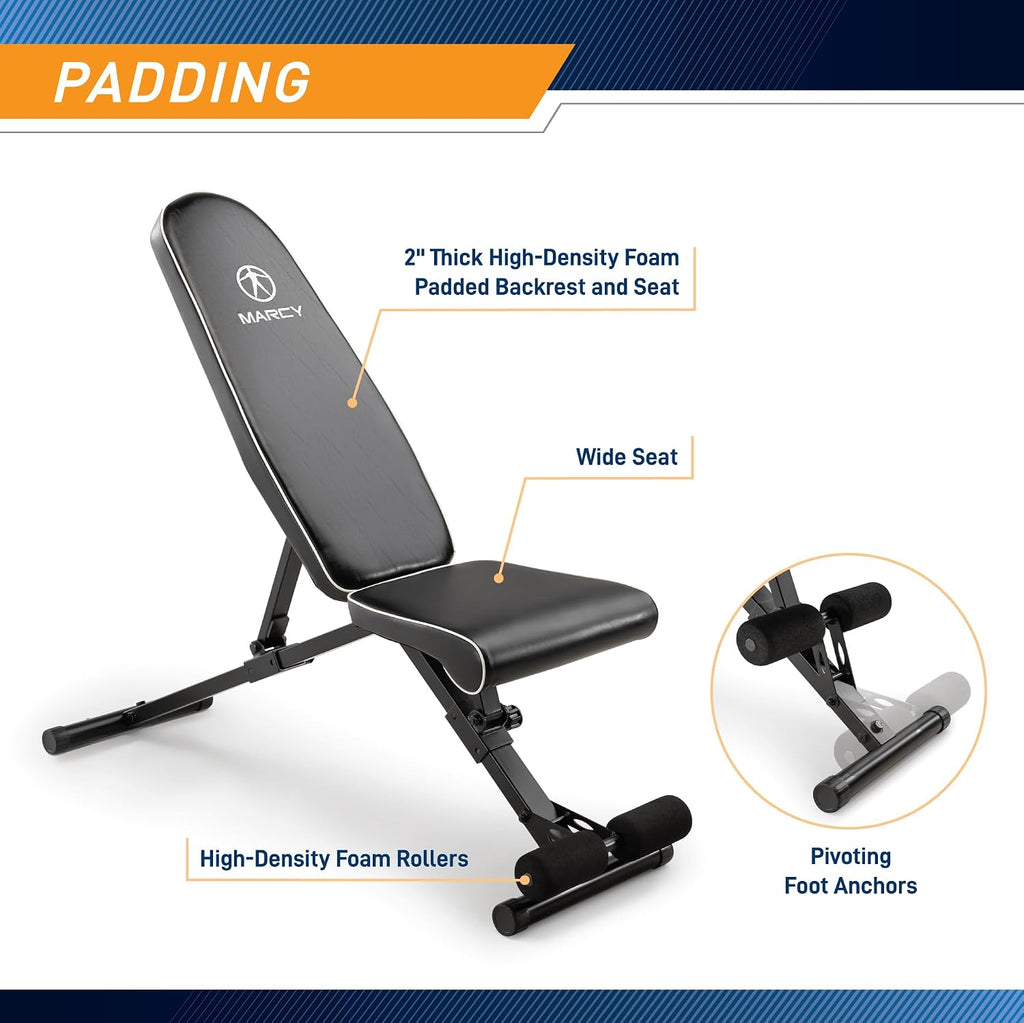 Marcy Assembly Free Adjustable Weight Bench, Incline Decline Flat SB-7485