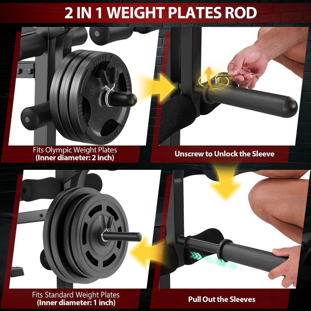 OPPSDECOR Weight Bench Set for Home Gym, 900LBS Adjustable Bench Press