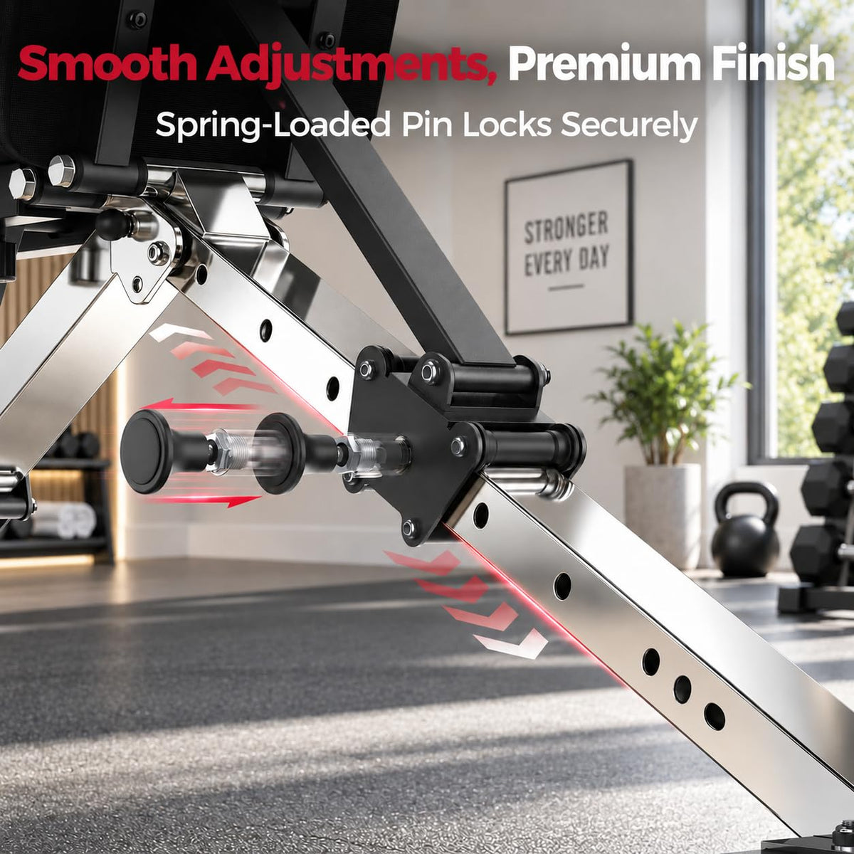 FLYBIRD WB5 Weight Bench, ASTM-Certified 800LBS Adjustable Weight Bench Workout Bench Foldable for Home Gym, 90Â° to -30Â° FID and 30in Extended Backrest for Bench Press Strength Training Exercise
