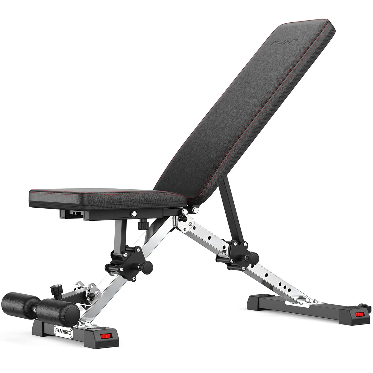 FLYBIRD WB5 Weight Bench, ASTM-Certified 800LBS Adjustable Weight Bench Workout Bench Foldable for Home Gym, 90Â° to -30Â° FID and 30in Extended Backrest for Bench Press Strength Training Exercise