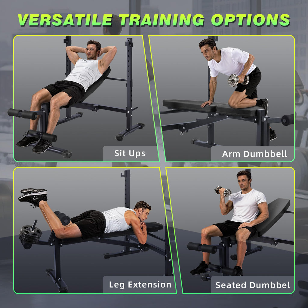 Adjustable Weight Bench for Home Gym 2.2 Inch Thick Pad
