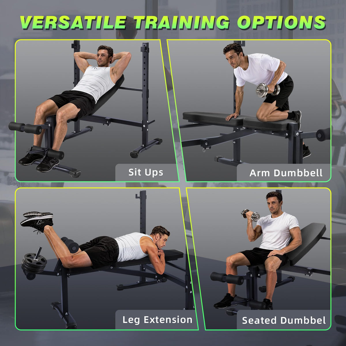 Adjustable Weight Bench for Home Gym 2.2 Inch Thick Pad