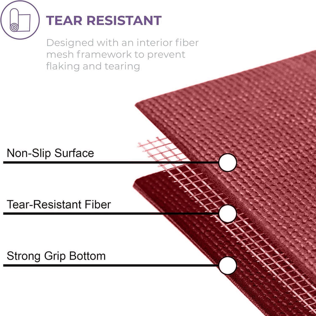 Voyage 5mm Studio Yoga Mats, 6 Pack, 72x24in