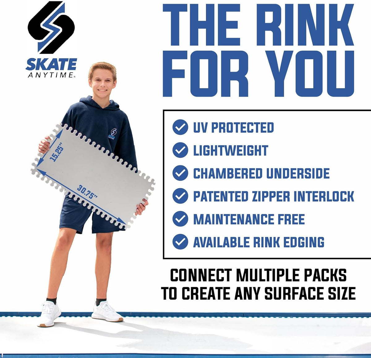 Skate Anytime Precision Dryland Hockey Tiles â Expandable Off-Ice Hockey Training Zones for Stickhandling, Passing & Shooting