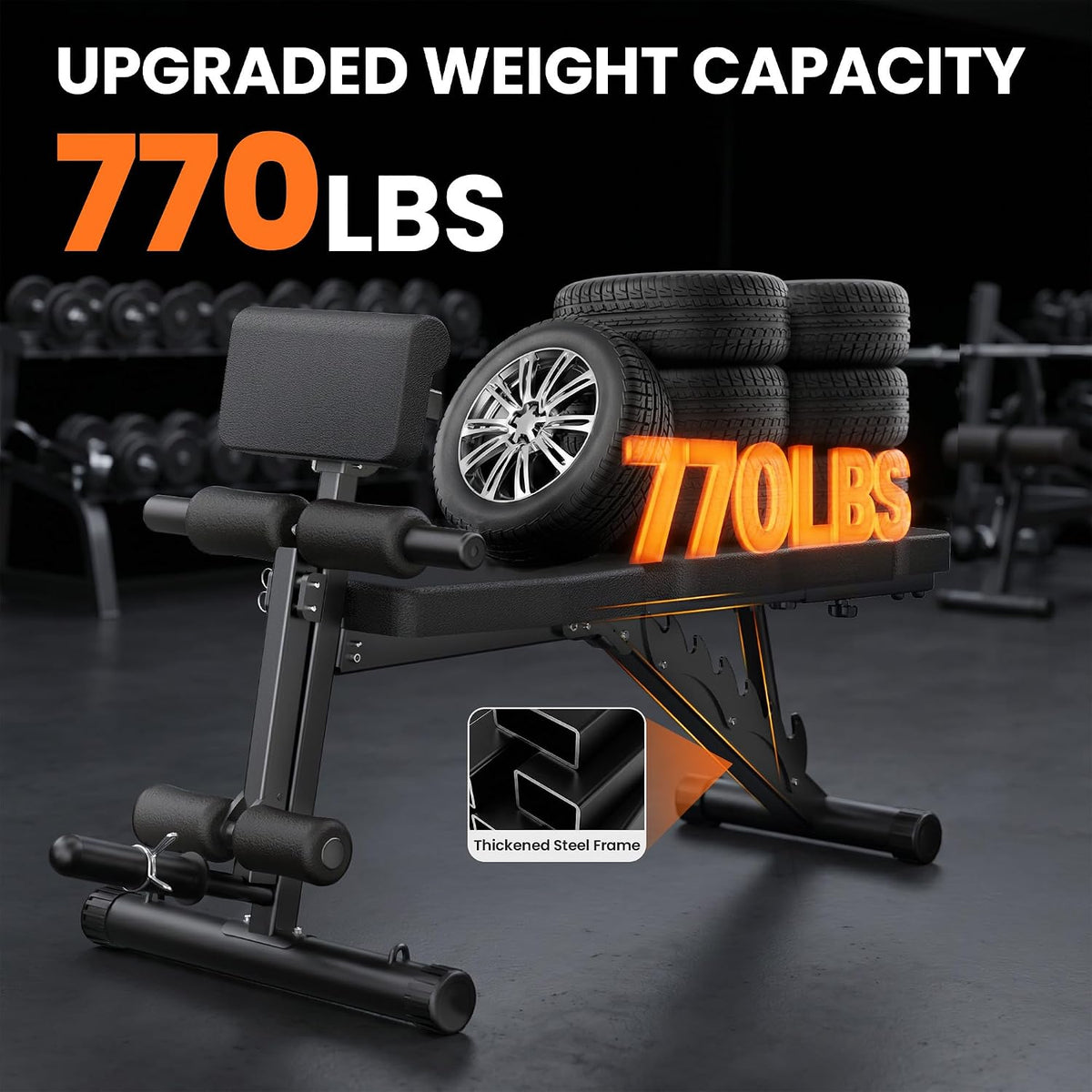 VUSIGN Adjustable Workout Bench, Weight Bench for Home Gym, Preacher Curl Bench with Leg Extension for Full Body Training Fitness, Foldable Incline Flat Decline Sit Up Bench Equipment for Bench Press Dumbbell Exercise with Wheels
