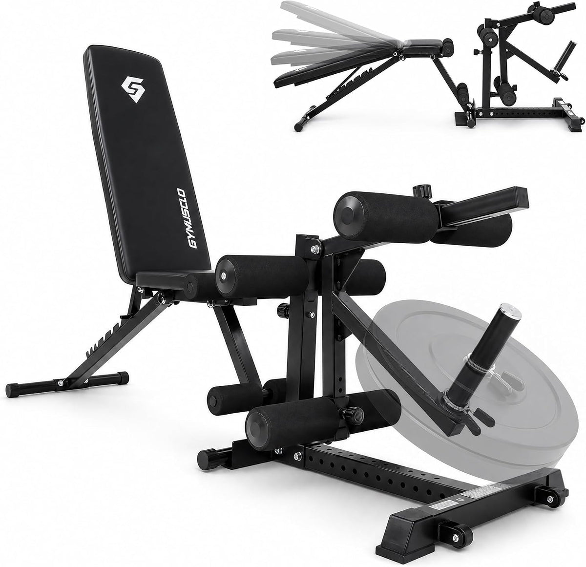 4-in-1 Leg Extension and Curl Attachment for Home Gym