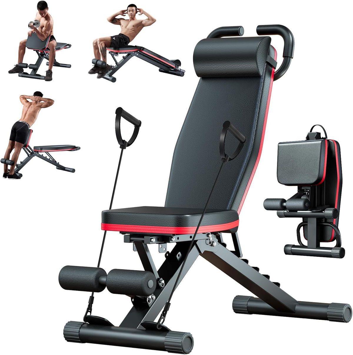 ALSO GO 14in1 Adjustable Weight Bench for Home Gym, Foldable Workout Bench