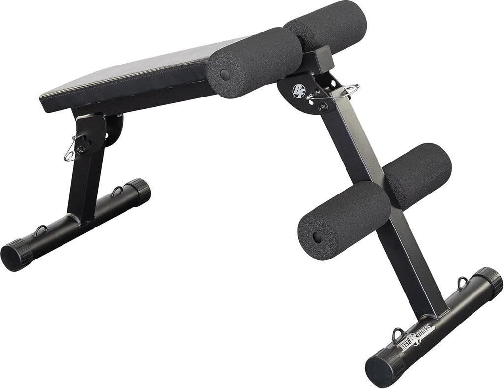 Body-Solid Best Fitness Ab Board (BFAB10B), 6-Pack Abs Machine Exercise Equipments for Strength Training Home Gym Workouts Bench (Midnight Black)