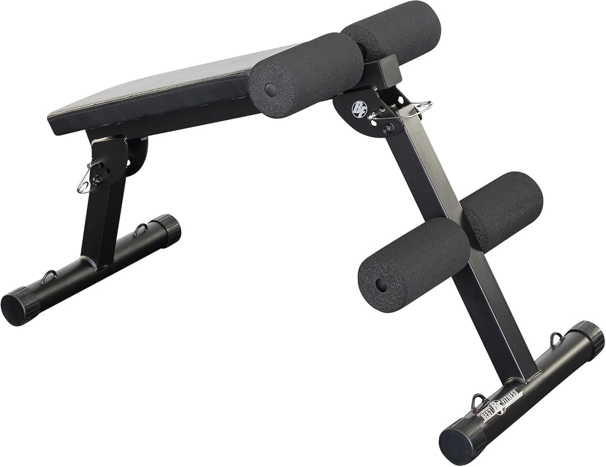 Body-Solid Best Fitness Ab Board (BFAB10B), 6-Pack Abs Machine Exercise Equipments for Strength Training Home Gym Workouts Bench (Midnight Black)