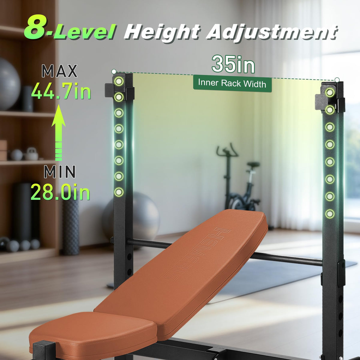 Adjustable Weight Bench for Home Gym 2.2 Inch Thick Pad