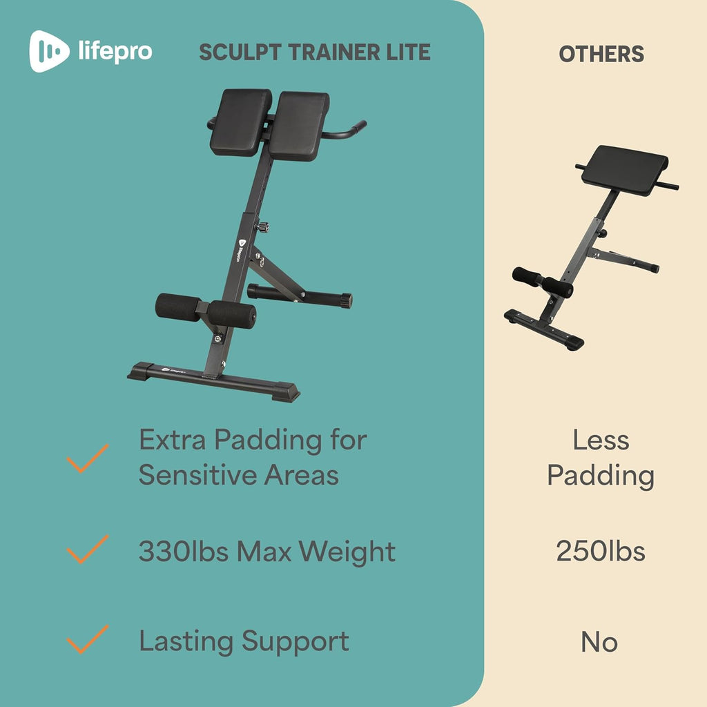 Lifepro SculptTrainer Roman Chair â 20+ Exercises, Foldable, 330 lb Cap