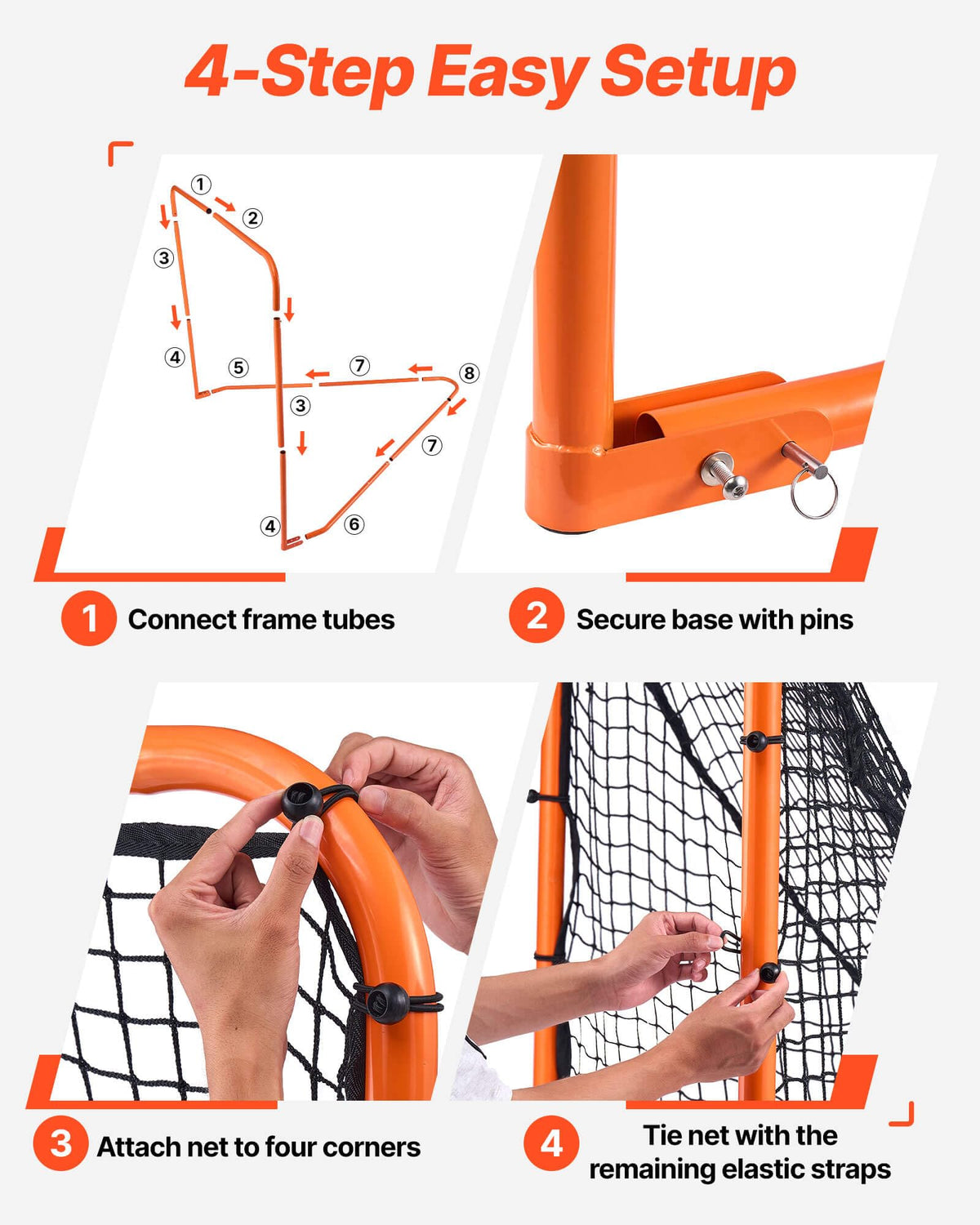 VEVOR Lacrosse Goal,Complete Portable Lacrosse Net Training Accessory Set