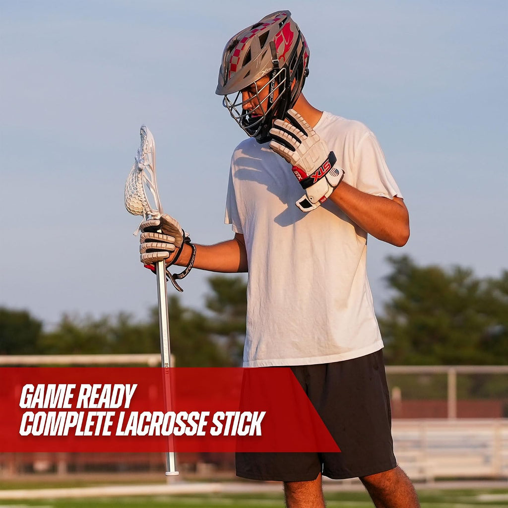 Silverfin Mens Complete Lacrosse Stick with Mesh Pocket | Youth Lacrosse Stick: Smooth, Lightweight & Durable with Sturdy Construction | Kids Lacrosse Sticks