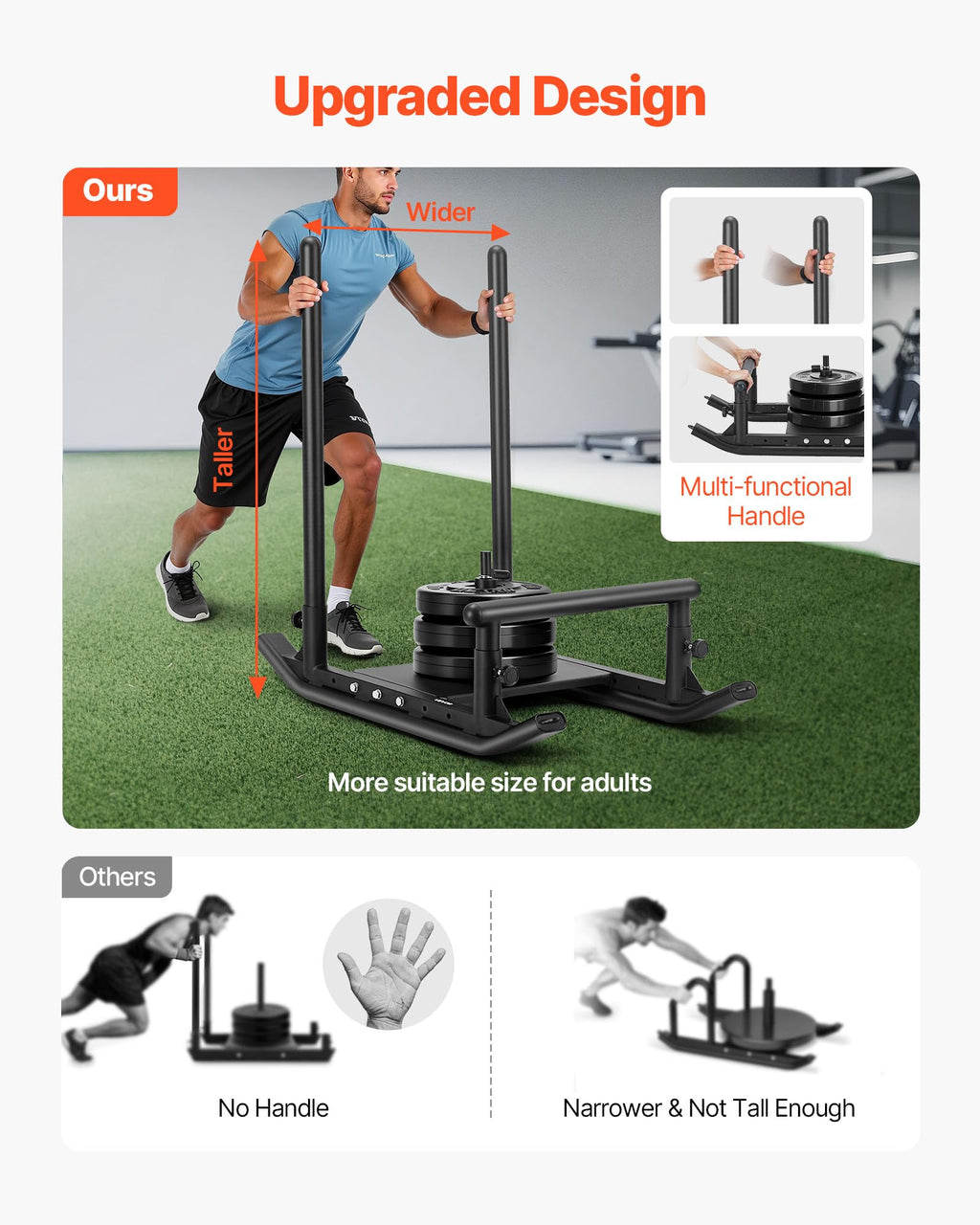VEVOR Weight Sled,Workout Sled for Push-Pull Running & Strength Training