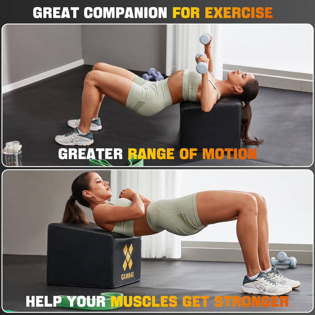 GXMMAT Hip Thrust Bench, Multi-Functional Hip Thrust Machine with Non-Slip Bottom Surface, Hip Thrust Box at Home Gym for Glute Bridge, Push-Ups, Squat, Ab Exercise, and All Body Workout Equipment
