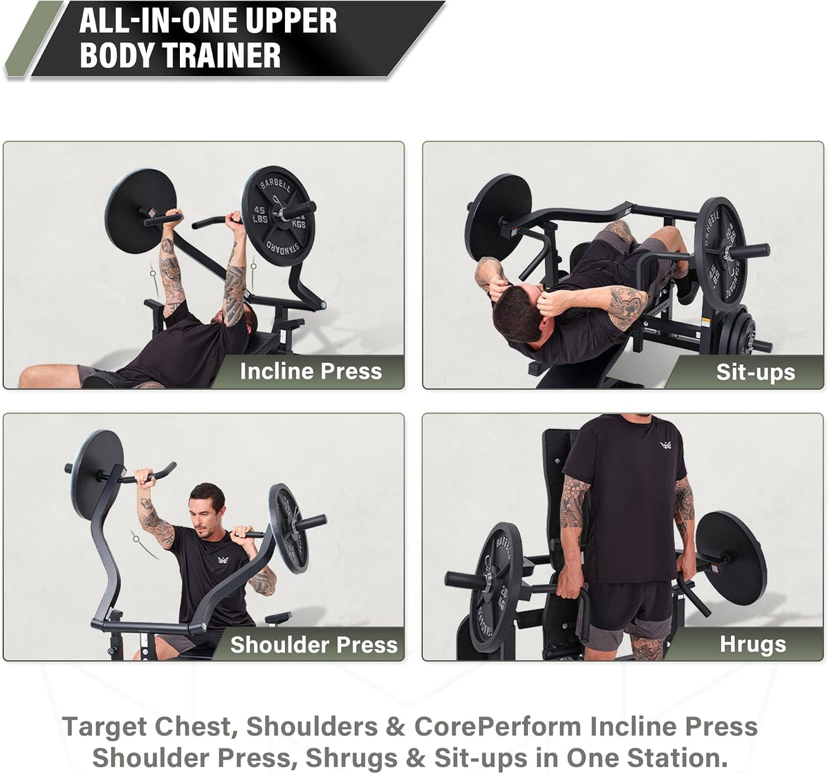 Major Fitness Drone P1 Bench Press Rack with Independent Arms â Adjustable Flat & Incline Bench Press for Chest & AB Workouts â Perfect Home Gym Equipment