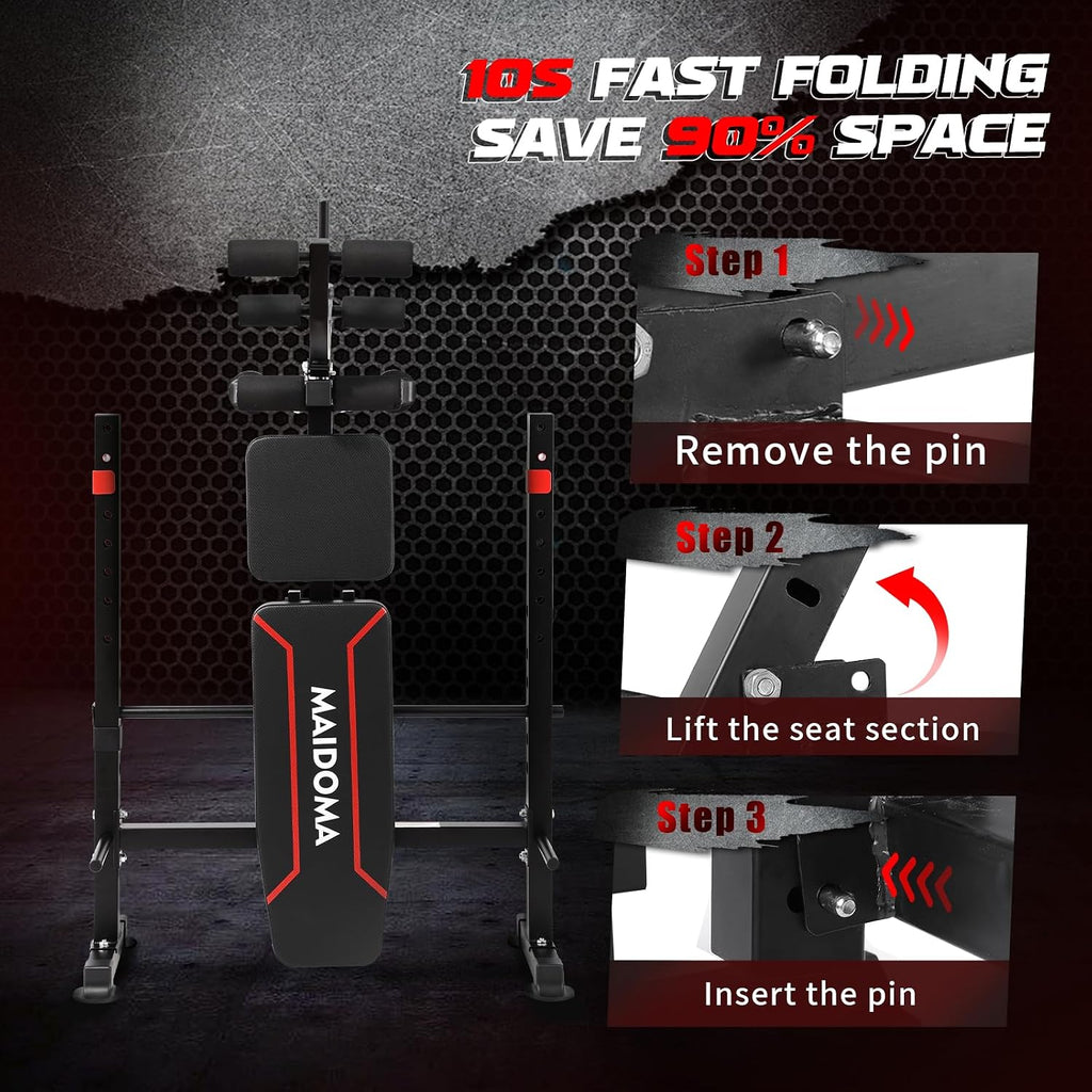 750LBS Adjustable Weight Bench Set for Full Body Workout