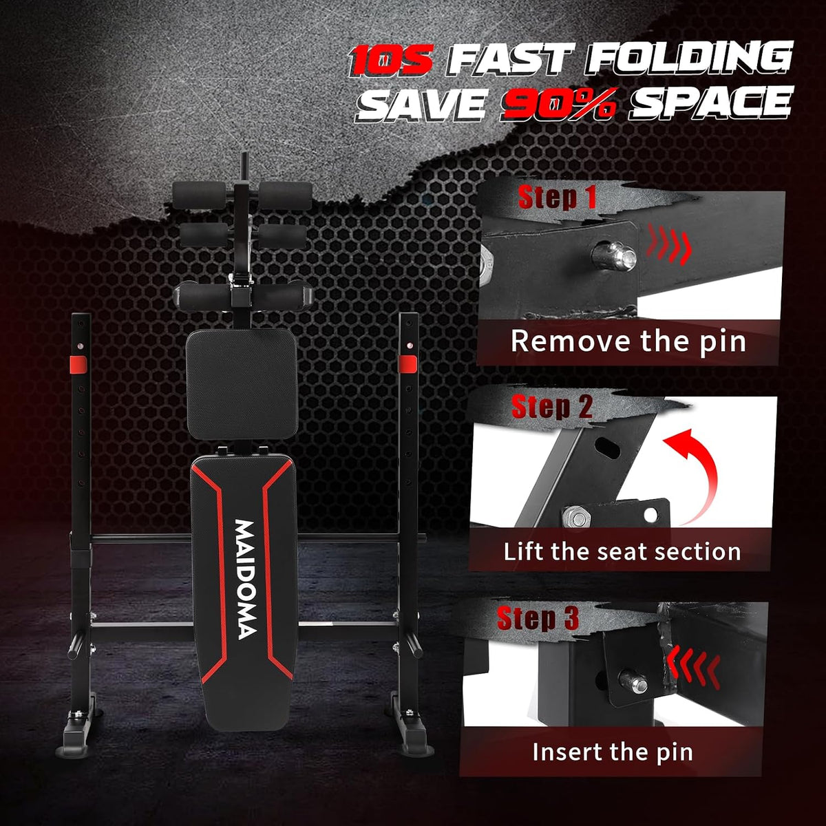 750LBS Adjustable Weight Bench Set for Full Body Workout