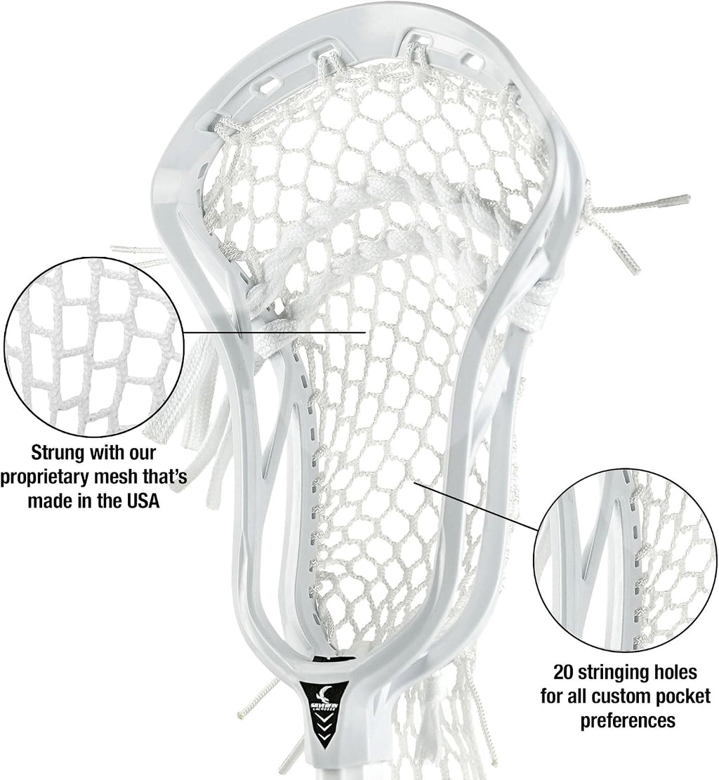 Silverfin Mens Complete Lacrosse Stick with Mesh Pocket | Youth Lacrosse Stick: Smooth, Lightweight & Durable with Sturdy Construction | Kids Lacrosse Sticks