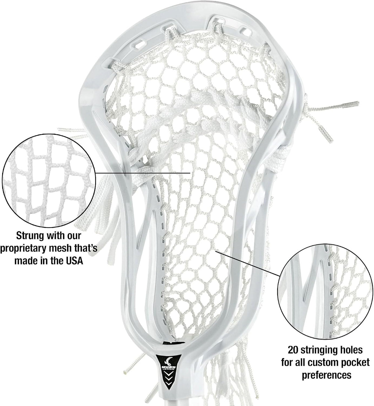 Silverfin Mens Complete Lacrosse Stick with Mesh Pocket | Youth Lacrosse Stick: Smooth, Lightweight & Durable with Sturdy Construction | Kids Lacrosse Sticks