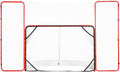 VEVOR Hockey Goal with Backstop and Targets, Street Steel Hockey Net, 72" Pro Hockey Training Goal Set, Portable Indoor Outdoor Hockey Goal with Net, Easy Assemble, White/Red