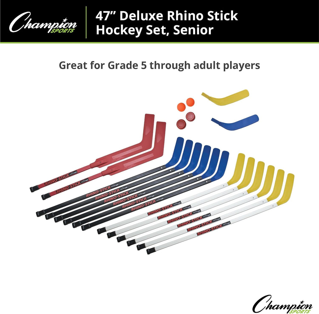 Champion Sports Rhino Stick Hockey Set â Durable ABS Sticks, Non-Marring Blades, Multiple Sizes â Complete Sets