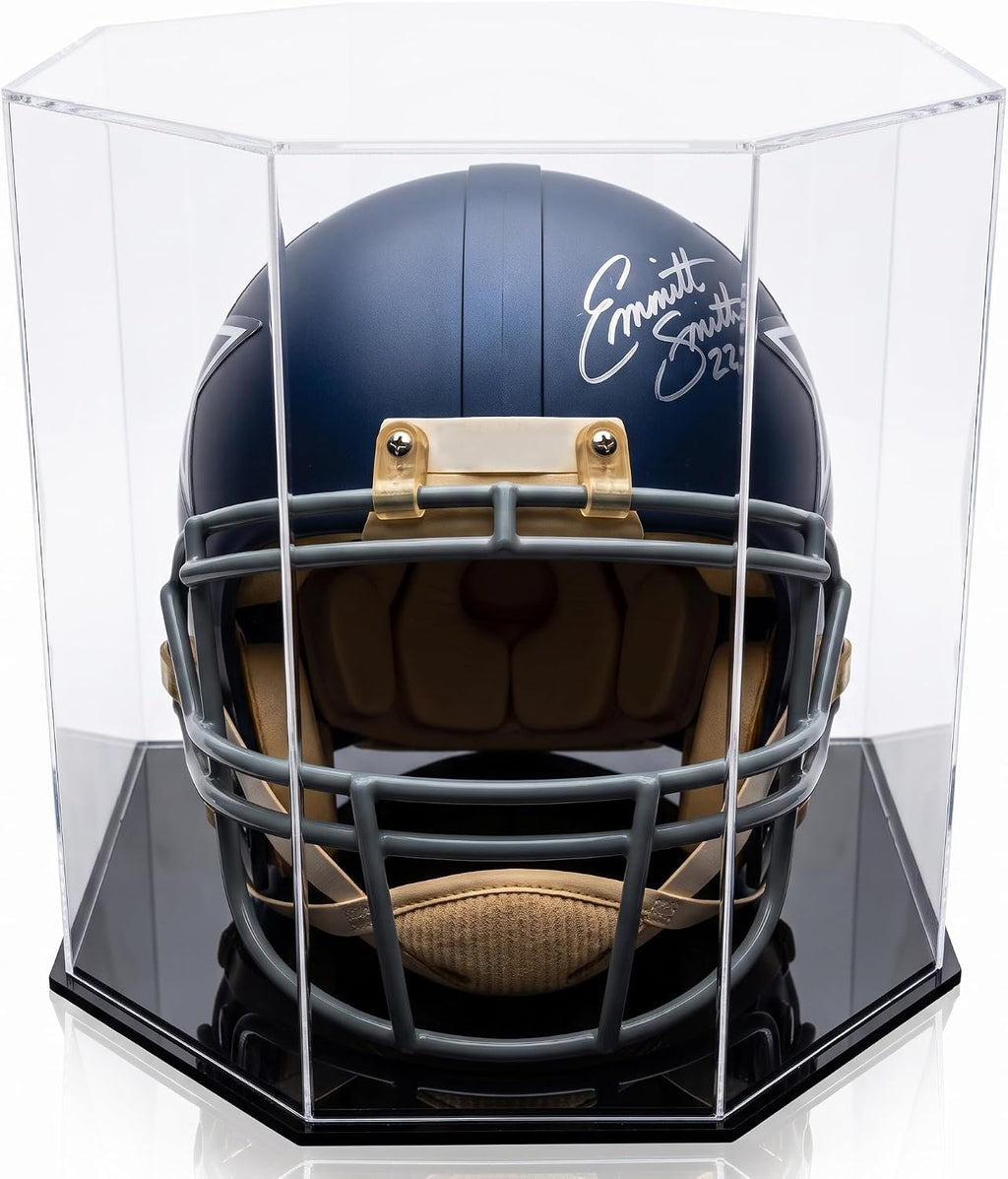 OnDisplay Deluxe Football Helmet Display Case UV Protection Octagonal