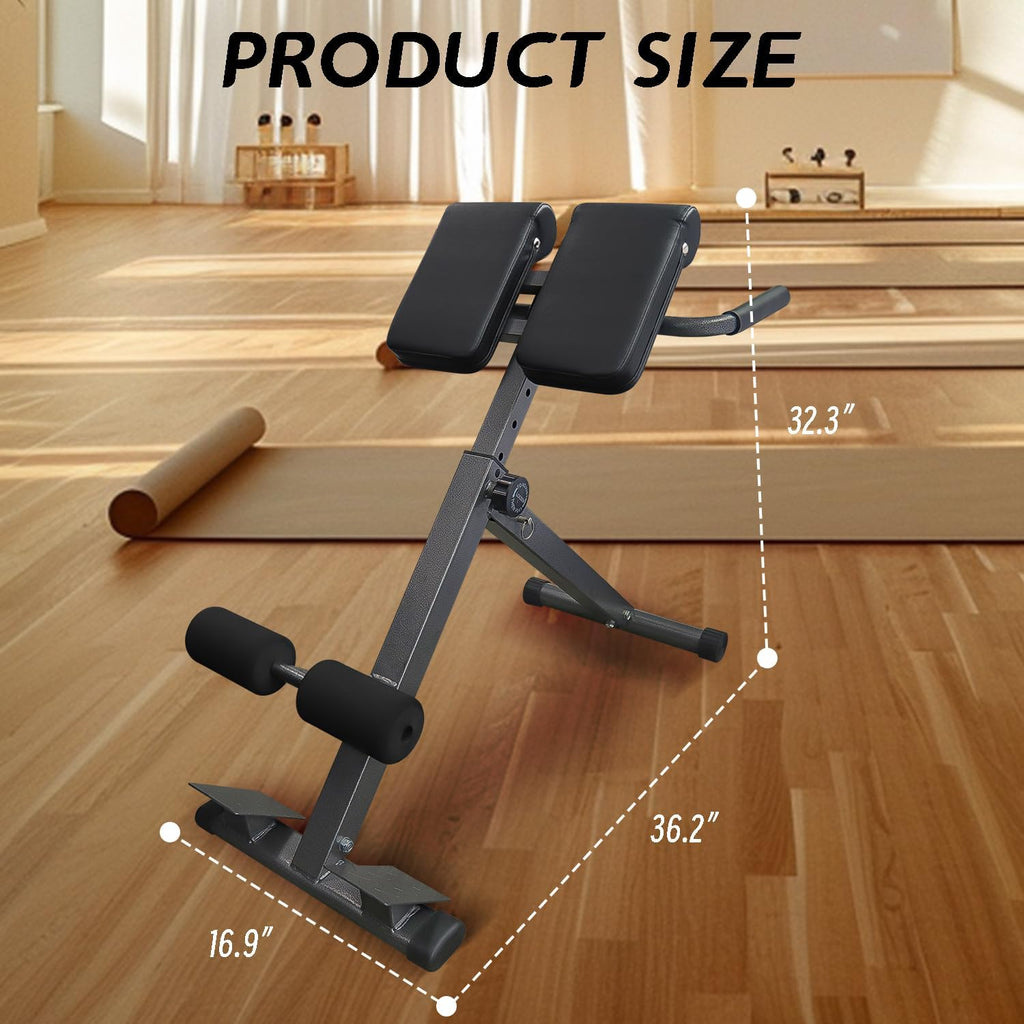Foldable Hyperextension Roman Chair 250LBS Capacity for Home Gym