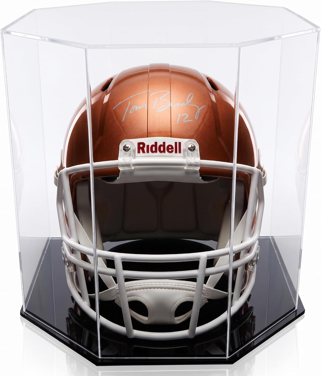 OnDisplay Deluxe Football Helmet Display Case UV Protection Octagonal