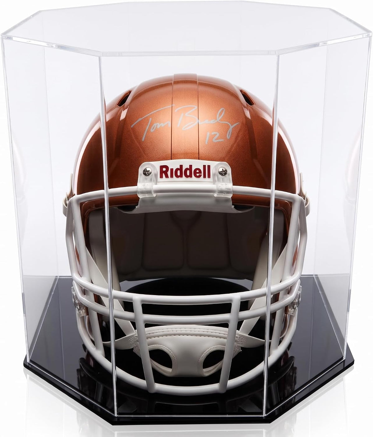 OnDisplay Deluxe Football Helmet Display Case UV Protection Octagonal