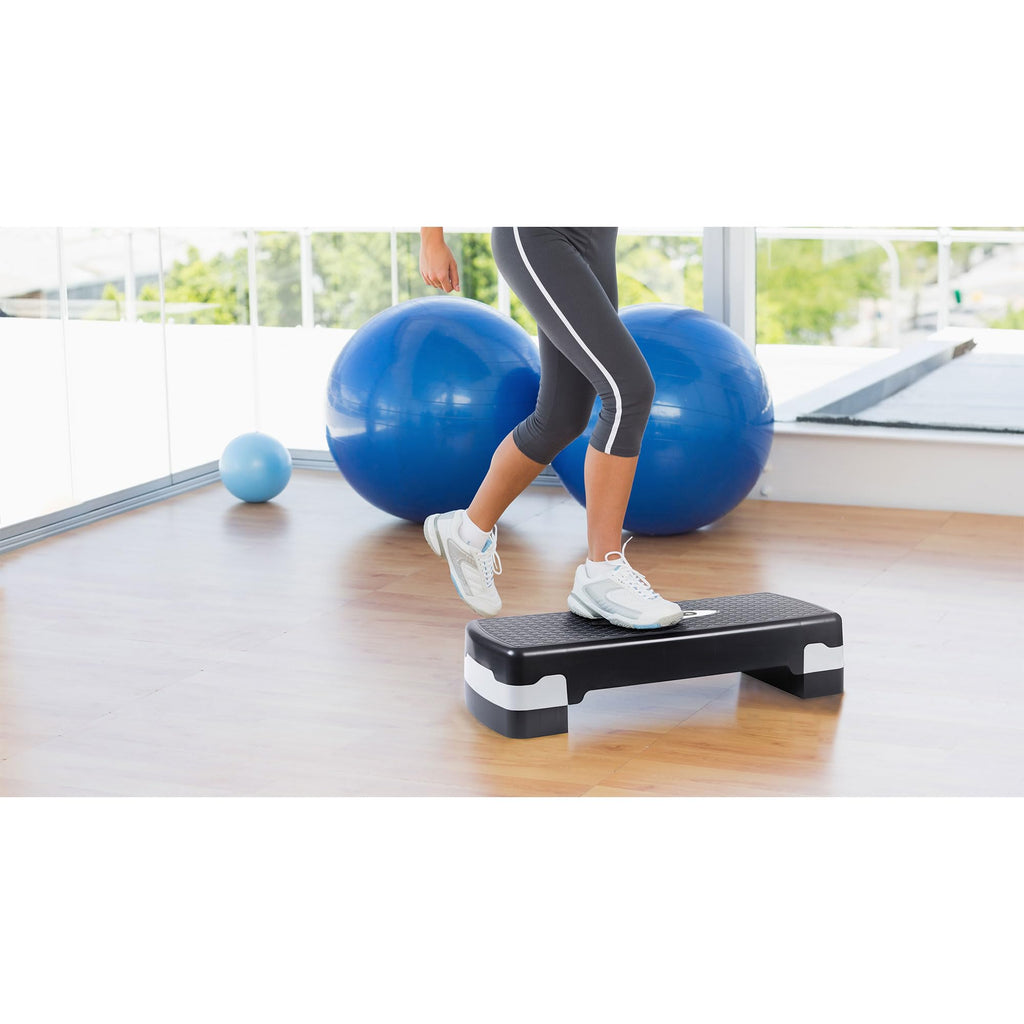 HolaHatha Compact Portable Aerobic Step Platform Exercise Fitness Equipment, Cardio Stepper with Adjustable Height for Home Gym