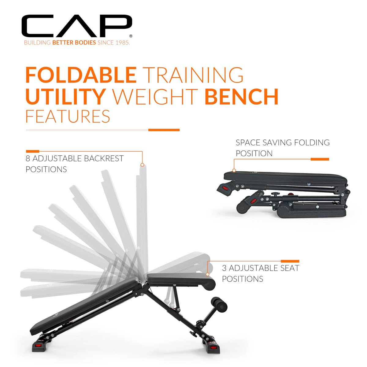 CAP Barbell Multi-Purpose Adjustable Utility Strength Training Weight Bench | Multiple Options