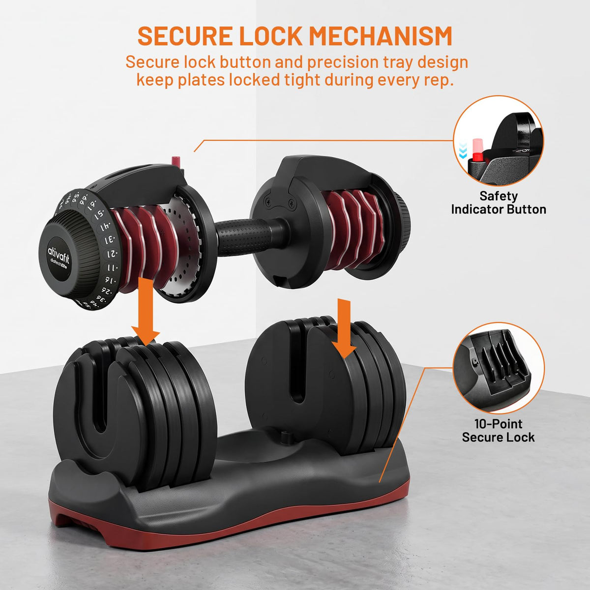 ATIVAFIT Adjustable Dumbbell Set with Workout Bench, 50/66/88 LB Pair with Quick Dial Adjustment & Safety Lock, Foldable Adjustable Weight Bench for Full Body Home Gym Strength Training, Space-Saving Fitness Equipment