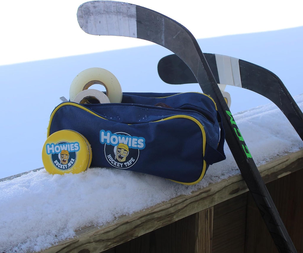 Howies Hockey Loaded Accessory Bag â Includes Stick, Grip, and Shin Pad Tape, Helmet Repair Kit, Fine Skate Stone and More! Ultimate Travel Bag and Gift for Hockey Players & Fans.