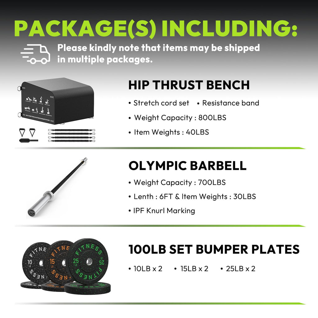 HANDBODE Hip Thrust Bench, Multi-Functional Slip-Free Hip Thrust Machine