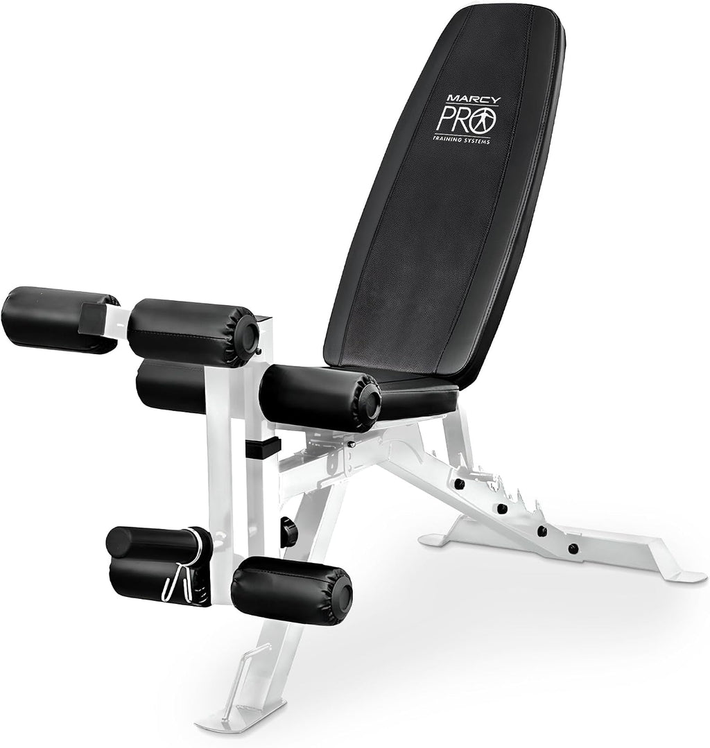 Marcy Foldable Incline Decline Weight Bench, Adjustable 6-Position Backrest