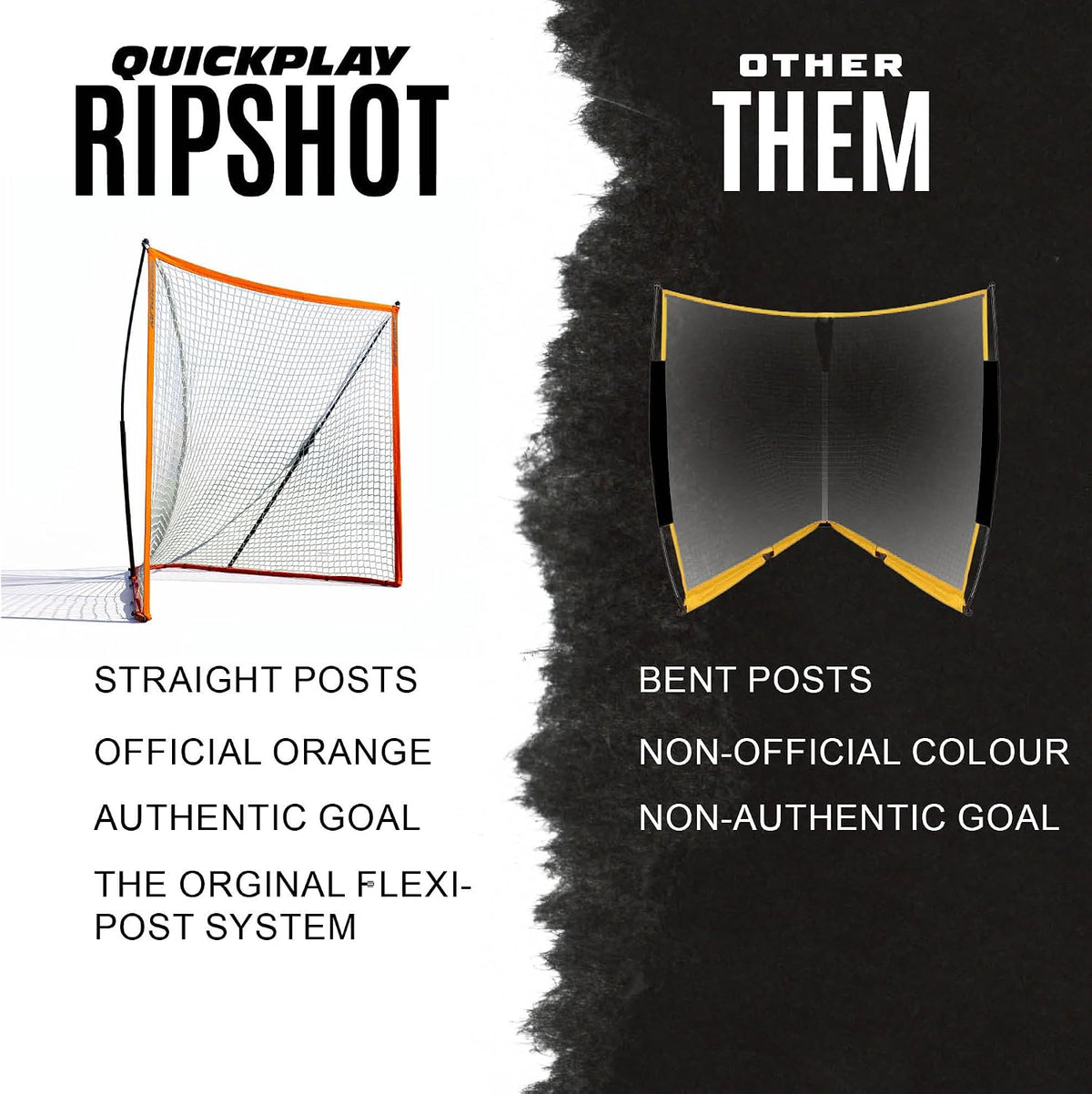 QuickPlay Ripshot Flexi Lacrosse Goal 6x6' - Regulation, Portable