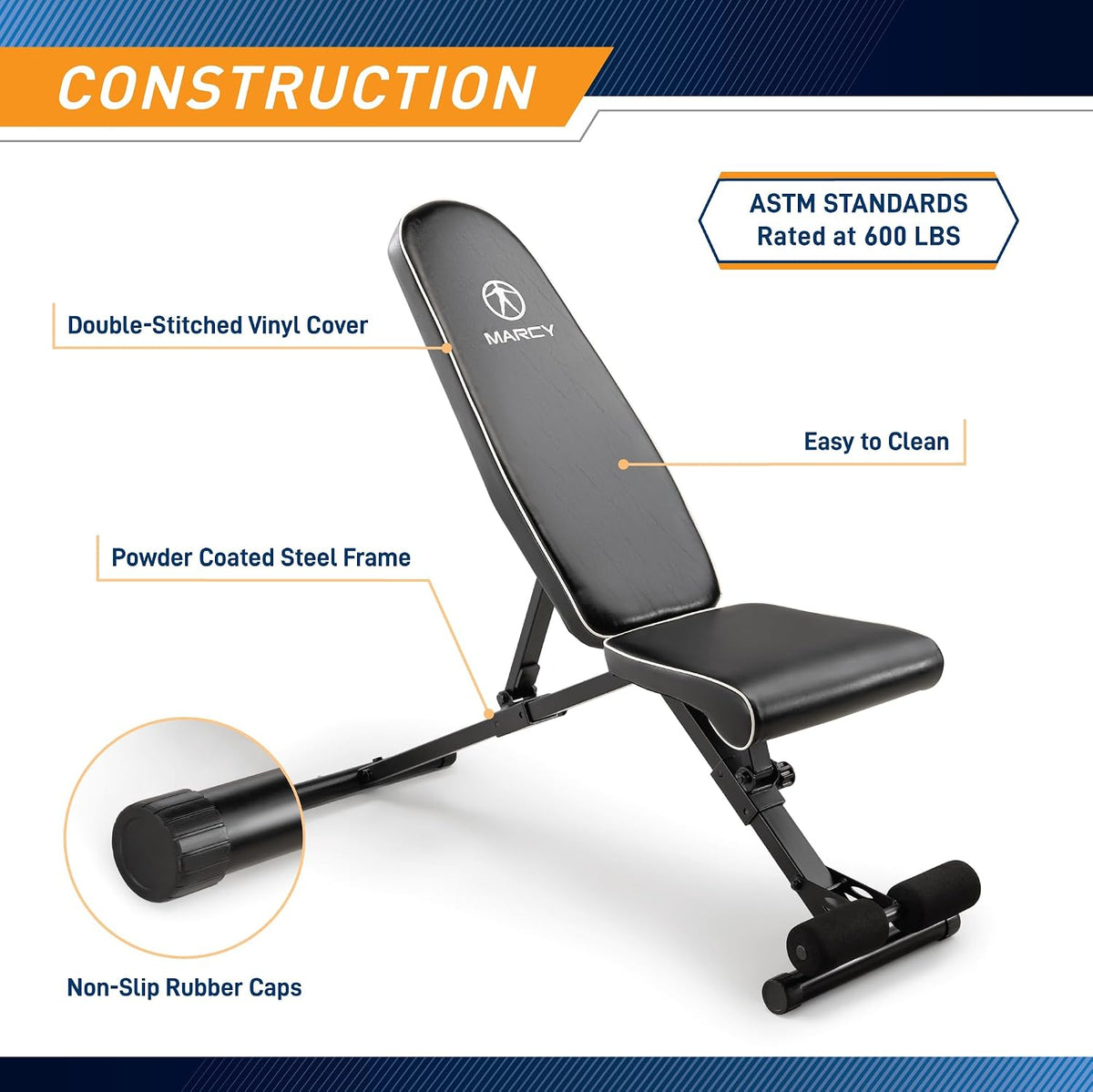 Marcy Assembly Free Adjustable Weight Bench, Incline Decline Flat SB-7485