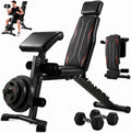 OPPSDECOR Adjustable Weight Bench with Leg Extension and Preacher Curl Pad