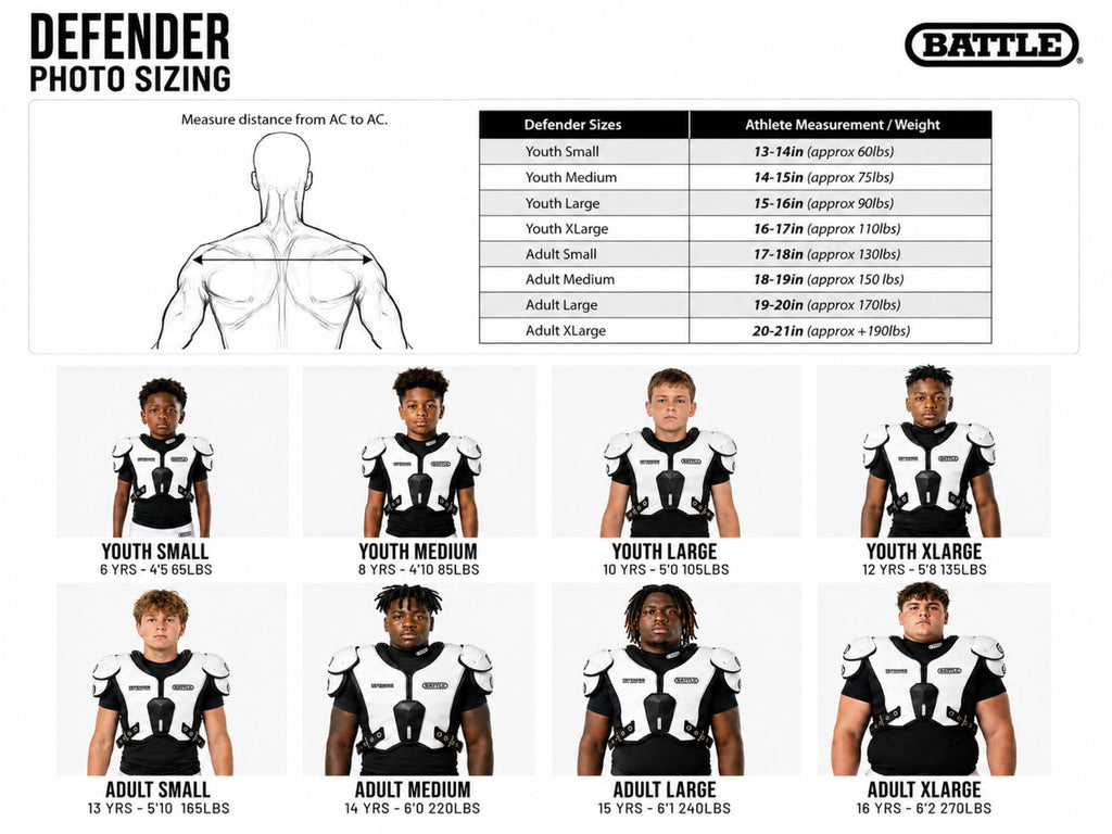 Battle Sports Defender Football Shoulder Pads
