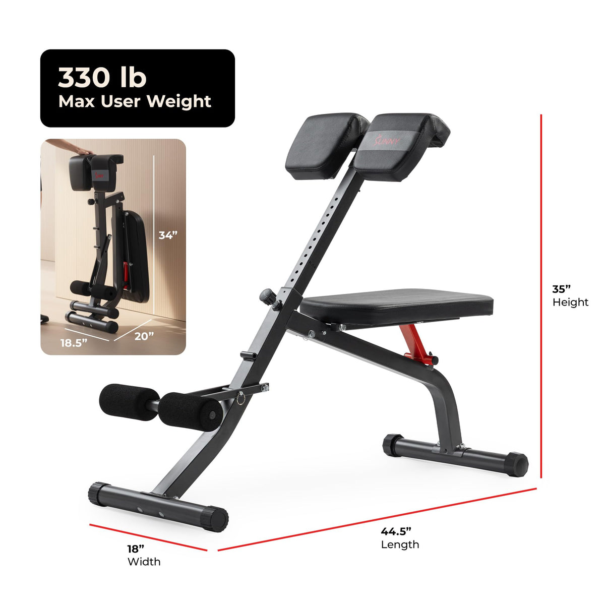 Sunny Health & Fitness Multi-Function Roman Chair