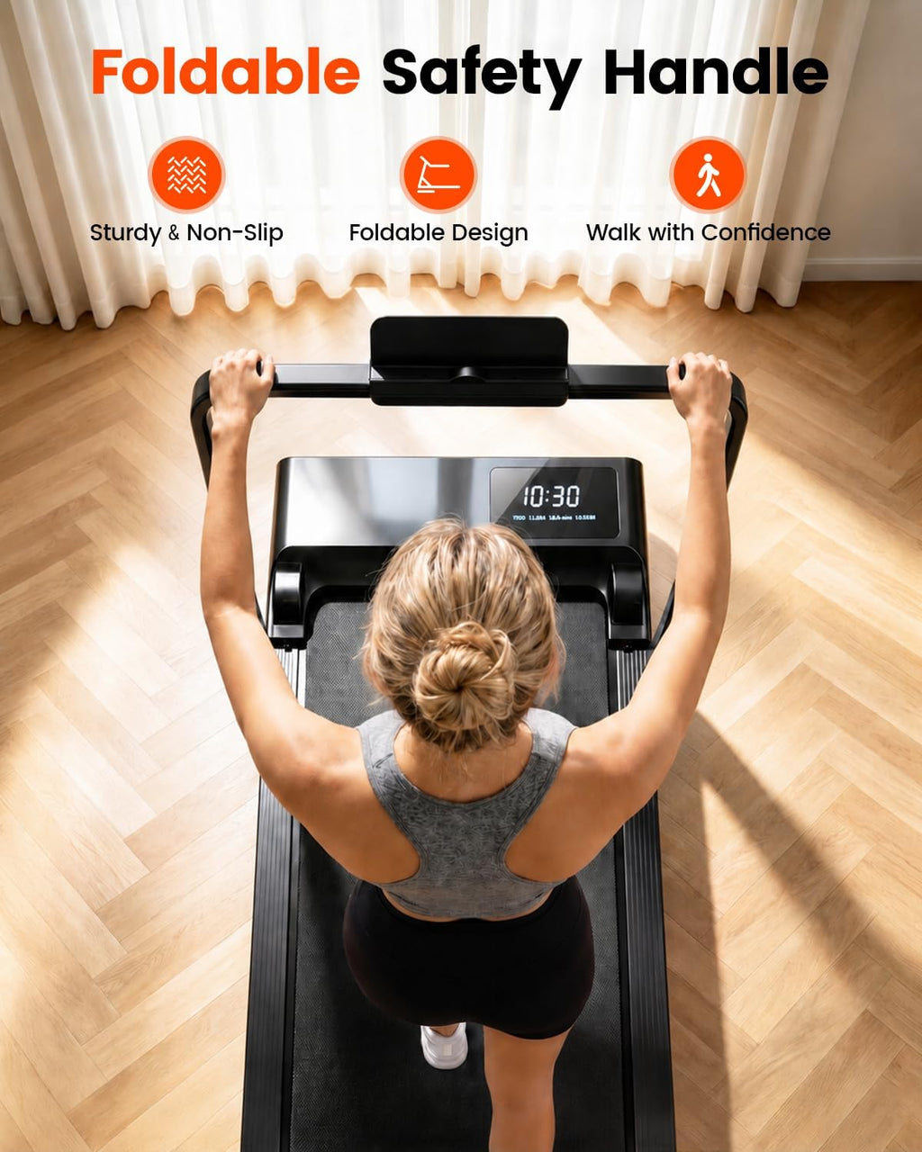 Walking Pad Treadmill with Incline and Handle Bar for Home Office