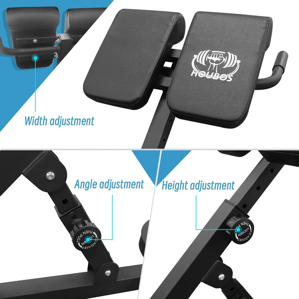 Roman Chair Hyper Back Extension Machine, Foldable for Home Gym