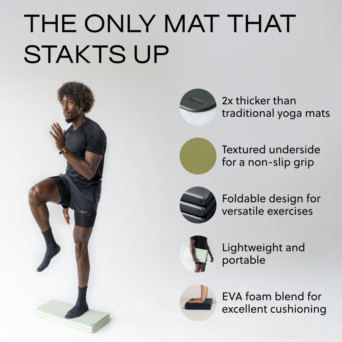 Stakt The Original Foldable Yoga Mat - Non-Slip