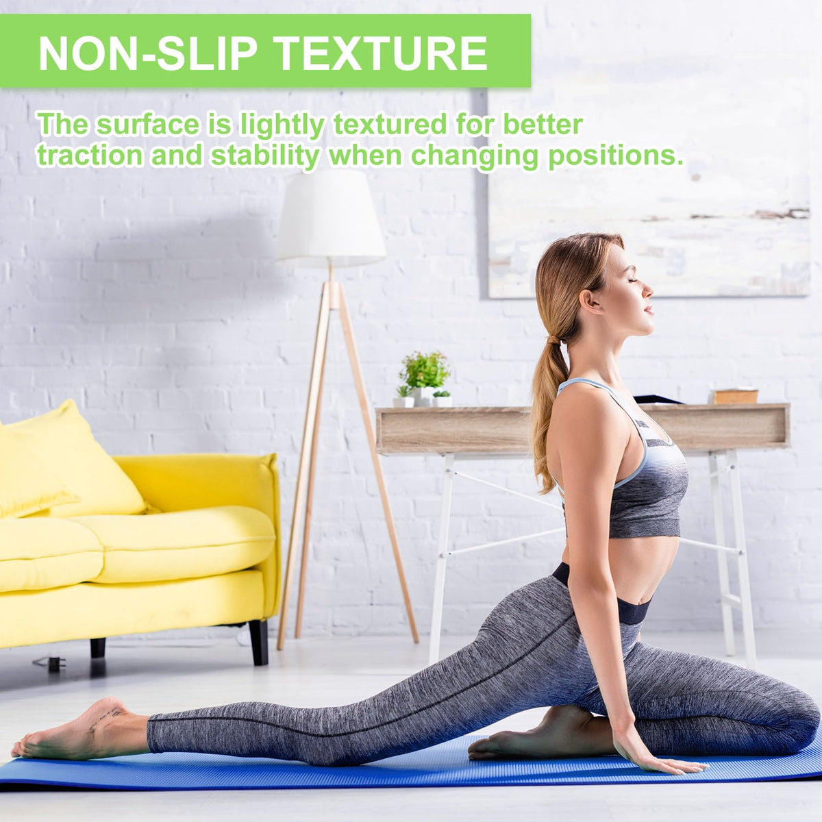 Funtery 3 mm Thin Yoga Mats Bulk, 68 x 24 in