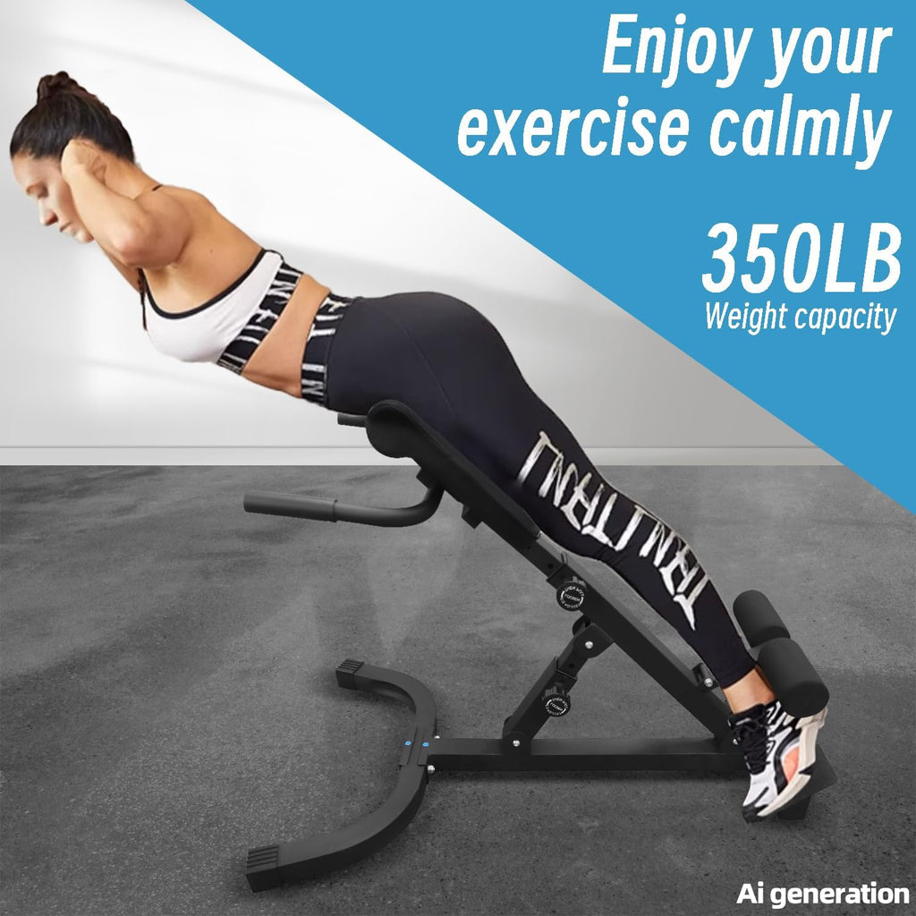 Roman Chair Hyper Back Extension Machine, Foldable for Home Gym