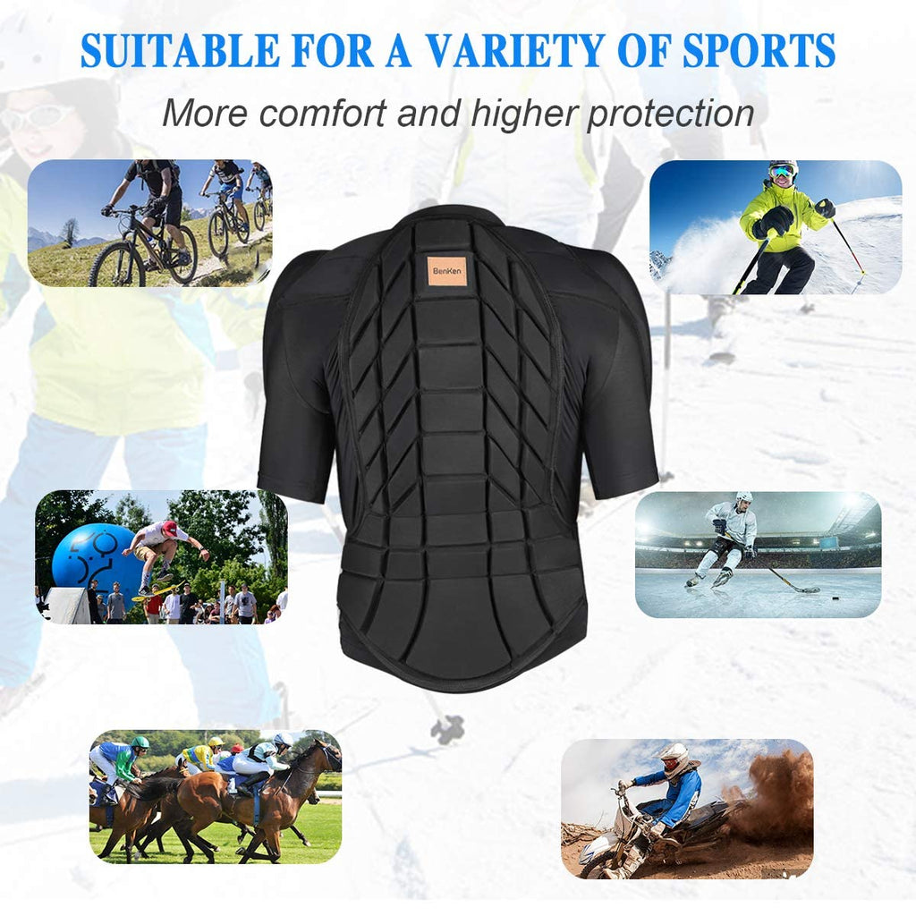 BenKen Men's Women's Professional Anti-Collision Sports Shirts, Protection of the Back, Motorcycle Protective Jacket for Skateboarding Skating Snowboarding Cycling