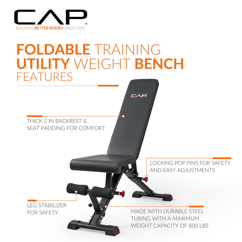 CAP Barbell Multi-Purpose Adjustable Utility Strength Training Weight Bench | Multiple Options